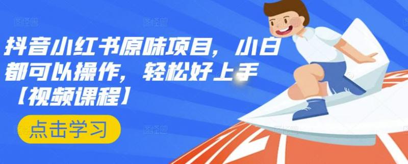 抖音小红书原味项目，小白都可以操作，轻松好上手【视频课程】-汇课新知资源网
