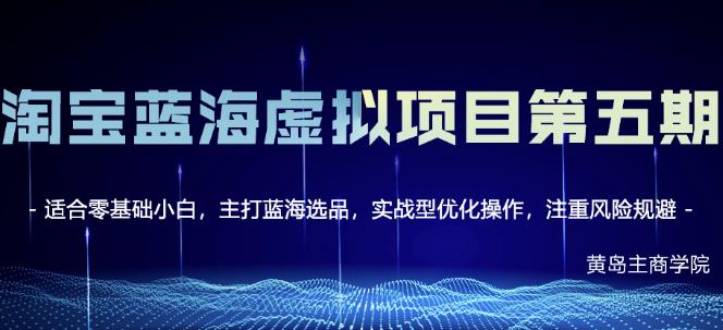 黄岛主淘宝虚拟无货源3.0+4.0+5.0，适合零基础小白，主打蓝海选品，实战型优化操作-汇课新知资源网