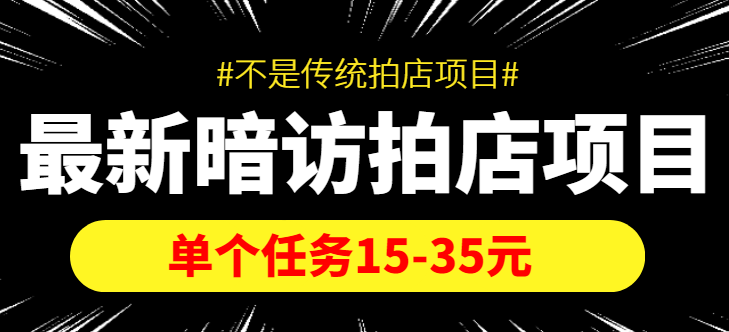 最新暗访拍店信息差项目，单个任务15-35元（不是传统拍店项目）-汇课新知资源网