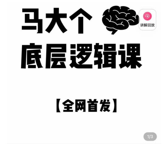 马大个·底层逻辑课，51节底层逻辑智慧课-价值1980元-汇课新知资源网