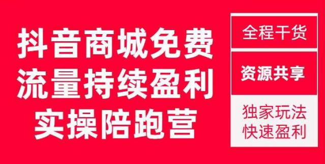 抖音商城搜索持续盈利陪跑成长营，抖音商城搜索从0-1、从1到10的全面解决方案-汇课新知资源网