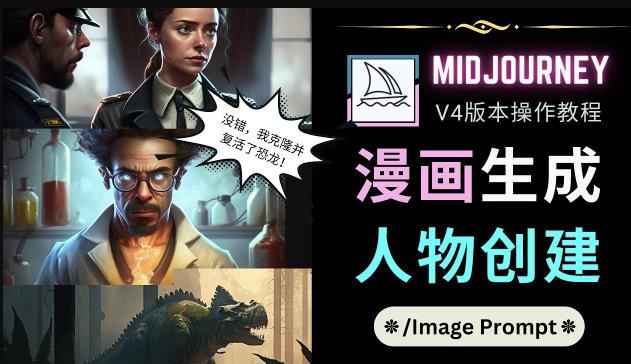 Midjourney V4版本操作教程：2个简单参数，完成漫画生成，人物创建-汇课新知资源网
