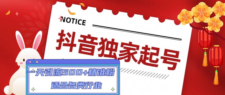 抖音独家起号，一天引流500+精准粉，适合各类行业（9节视频课）-汇课新知资源网