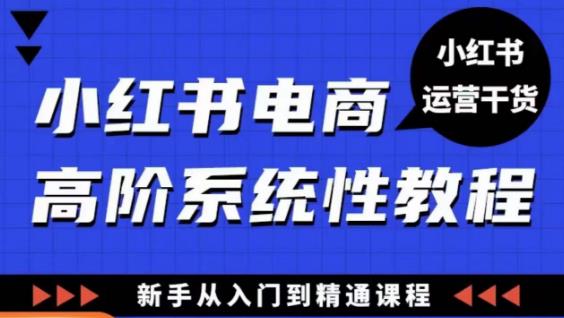 小红书电商高阶系统教程，新手从入门到精通系统课-汇课新知资源网