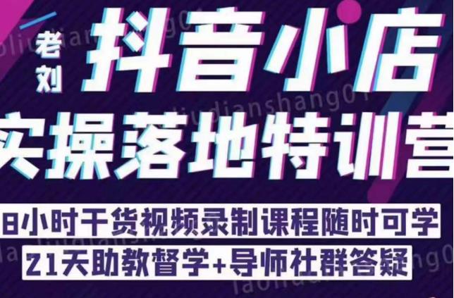 抖音小店实操落地特训营：抖音小店无货源精细化运营，抖店商品卡流量（22节）-汇课新知资源网