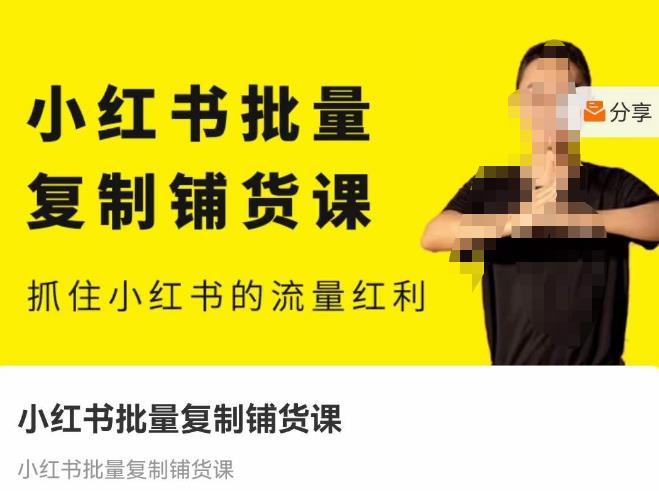 张宾·小红书批量复制铺货课，抓住小红书的流量红利 （更新2023年2月）-汇课新知资源网
