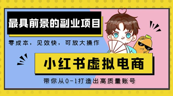 小红书蓝海大市场虚拟电商项目，手把手带你打造出日赚2000+高质量红薯账号-汇课新知资源网