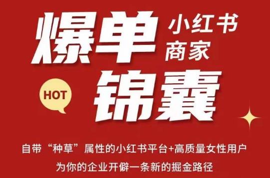 无畏·小红书商家爆单锦囊，掌握小红书各大规则，快速精准抢占行业和市场-汇课新知资源网