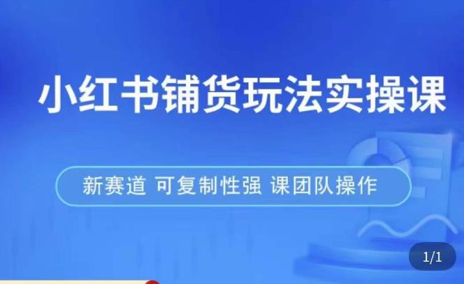 小红书铺货玩法实操课，流量大，竞争小，非常好做，新赛道，可复制性强，可团队操作-汇课新知资源网