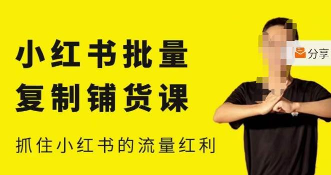 张宾·小红书批量复制铺货课，小红书0-1快速起号变现玩法，抓住小红书的流量红利（更新2023年3月）-汇课新知资源网
