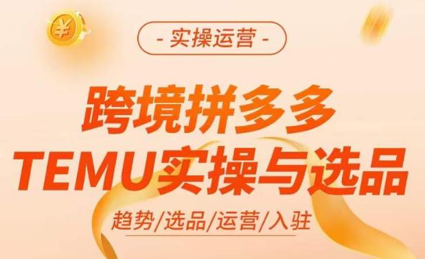 跨境拼多多TEMU实操与选品，​掌握平台运营方法技巧，选品避坑12条标准，爆款的底层思路等-汇课新知资源网