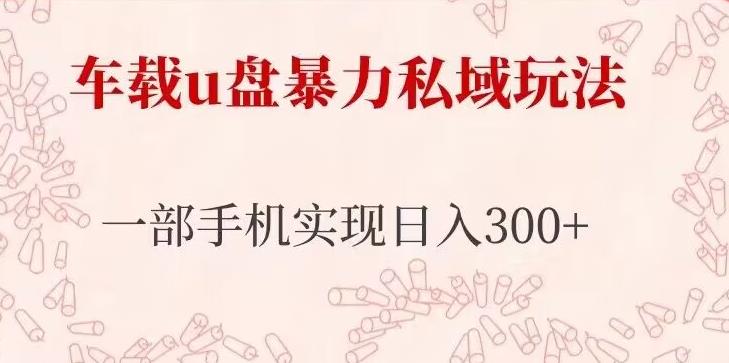 车载u盘暴力私域玩法，长期项目，仅需一部手机实现日入300+-汇课新知资源网