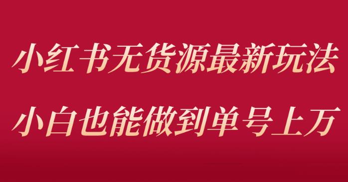 小红书无货源最新螺旋起号玩法，电商小白也能做到单号上万（价值3980元）-汇课新知资源网