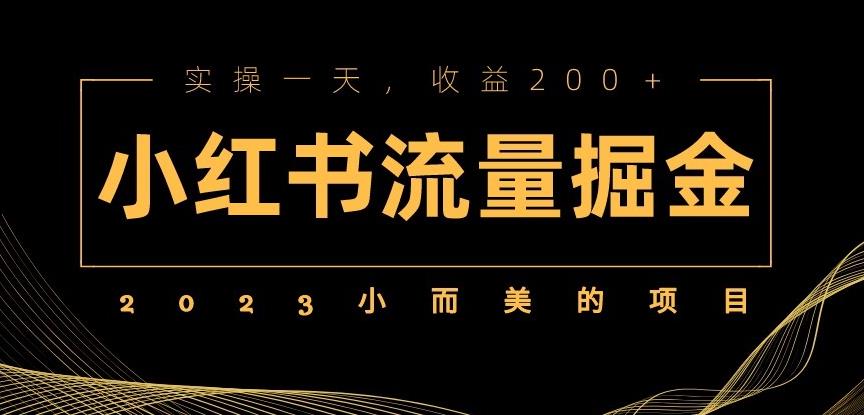 2023小而美的项目，小红书流量掘金，实操一天，收益200+【揭秘】-汇课新知资源网