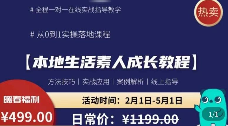 本地生活素人成长教程，​从0-1落地实操课程，方法技术，实战应用，案例解析-汇课新知资源网
