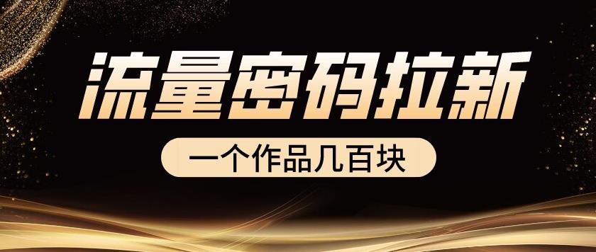 流量密码拉新项目， 一个作品几百块-汇课新知资源网