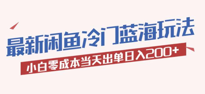 2023最新闲鱼冷门蓝海玩法，小白零成本当天出单日入200+【揭秘】-汇课新知资源网