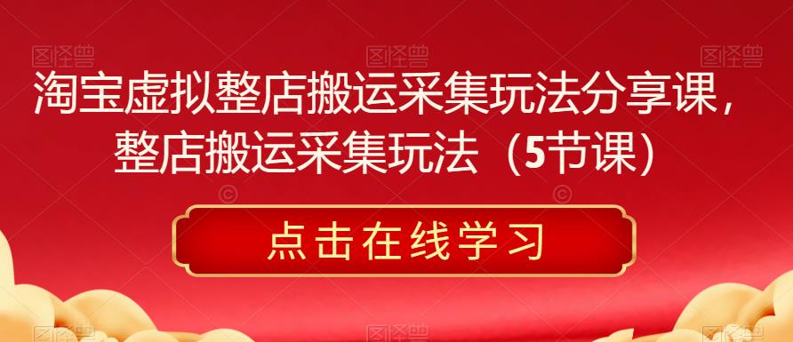 淘宝虚拟整店搬运采集玩法分享课，整店搬运采集玩法（5节课）-汇课新知资源网