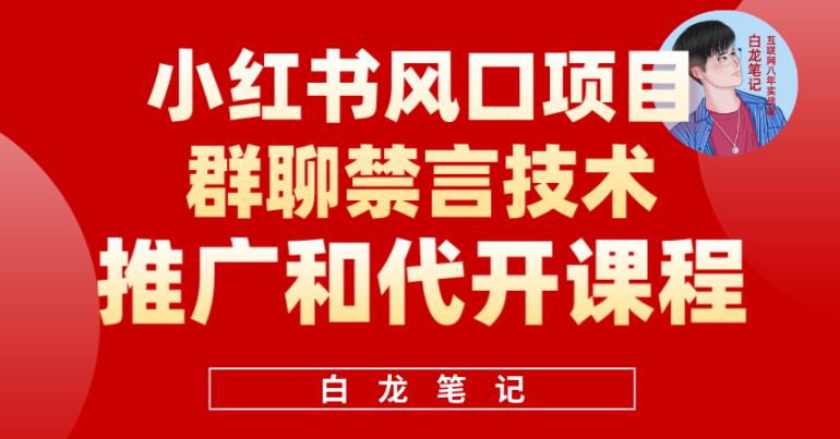 小红书风口项目日入300+，小红书群聊禁言技术代开项目，适合新手操作-汇课新知资源网