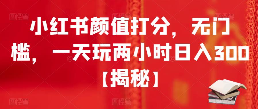 小红书颜值打分，无门槛，一天玩两小时日入300+【揭秘】-汇课新知资源网