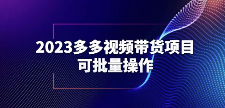 2023多多视频带货项目，可批量操作【保姆级教学】【揭秘】-汇课新知资源网