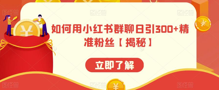 如何用小红书群聊日引300+精准粉丝【揭秘】-汇课新知资源网