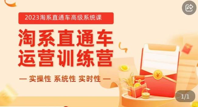 冠东·2023淘系直通车高级系统课，​实操性，系统性，实时性，直通车完整体系教学-汇课新知资源网