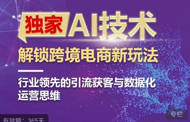 独家AI技术&ChatGPT解锁跨境电商新玩法，行业领先的引流获客与数据化运营思维-汇课新知资源网