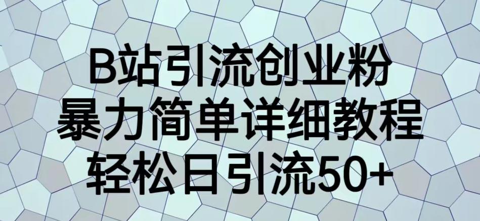 B站引流创业粉，暴力简单详细教程，轻松日引流50+【揭秘】-汇课新知资源网