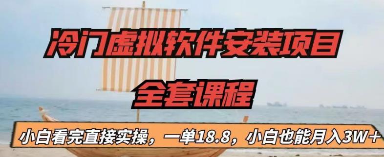 冷门虚拟软件安装项目，一单18.8，小白也能月入3W＋【揭秘】-汇课新知资源网