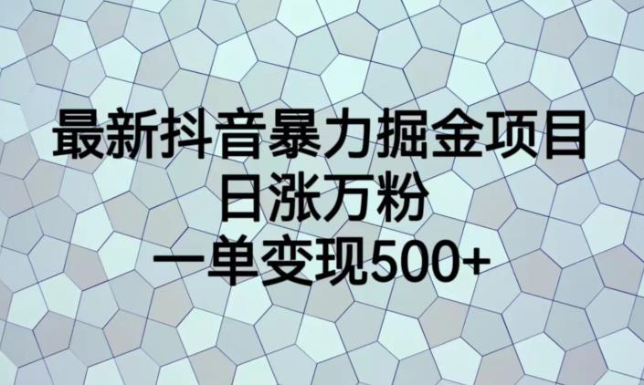 最新抖音暴力掘金项目，日涨万粉，一单变现500+【揭秘】-汇课新知资源网