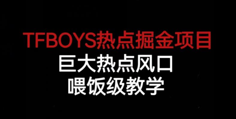 TFBOYS热点掘金项目，巨大热点风口，喂饭级教学-汇课新知资源网