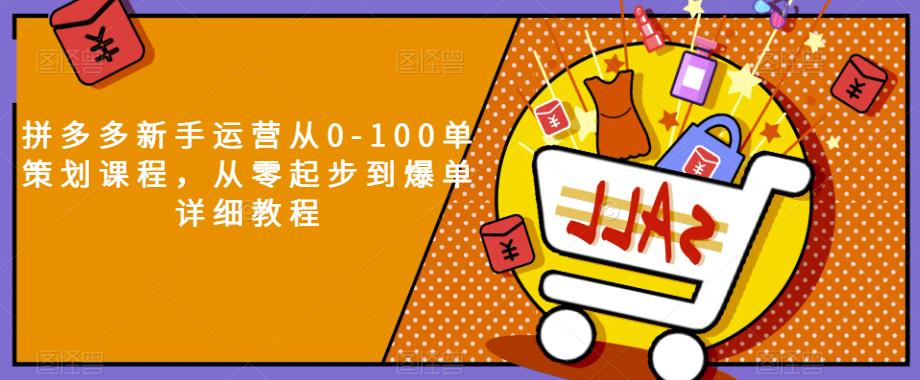 拼多多新手运营从0-100单策划课程，从零起步到爆单详细教程-汇课新知资源网