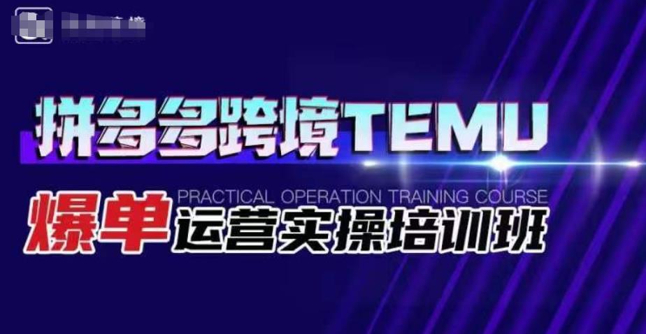 拼多多跨境TEMU爆单运营实操培训班，海外拼多多的选品、运营、爆单-汇课新知资源网