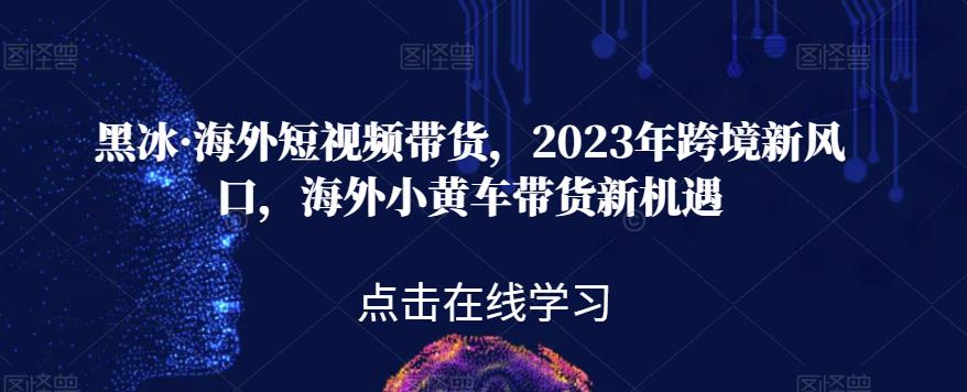 黑冰·海外短视频带货，2023年跨境新风口，海外小黄车带货新机遇-汇课新知资源网