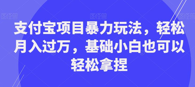 支付宝项目暴力玩法，轻松月入过万，基础小白也可以轻松拿捏【揭秘】-汇课新知资源网