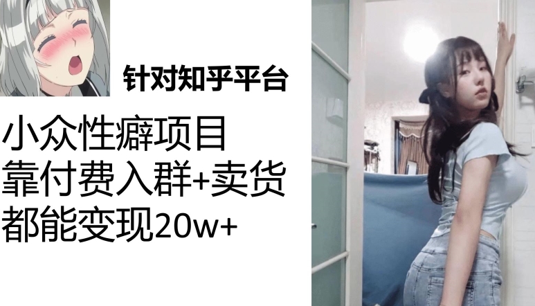 一个月入袋3w，知乎小众性癖项目，Lsp的钱才是最好赚的【揭秘】-汇课新知资源网