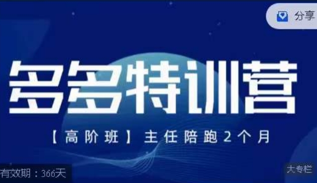 纪主任·多多特训营高阶班【9月13日更新】，拼多多最新玩法技巧落地实操-汇课新知资源网