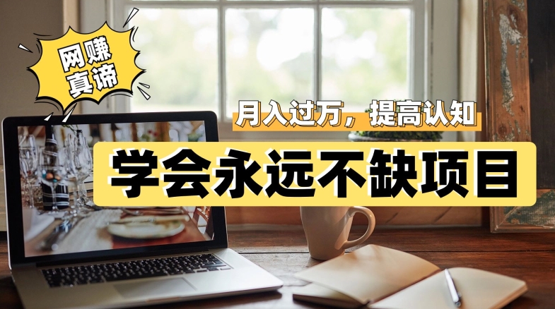 网赚真谛，学会就可以永远不缺项目，轻松月入过万，提高小白认知！-汇课新知资源网
