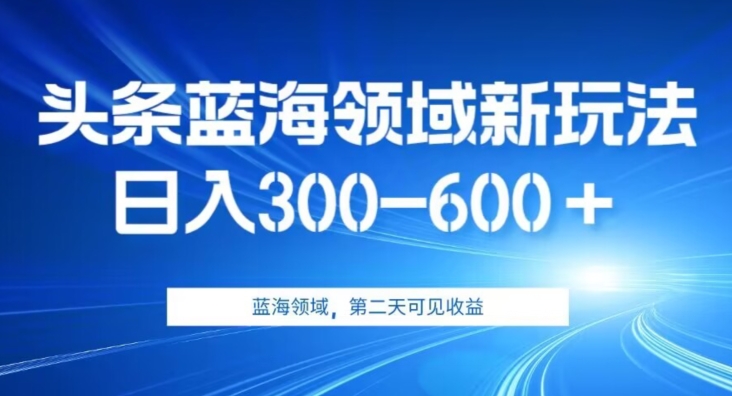 AI头条野路子蓝海领域新玩法2.0，日入300-600＋，附保姆级教程【揭秘】-汇课新知资源网