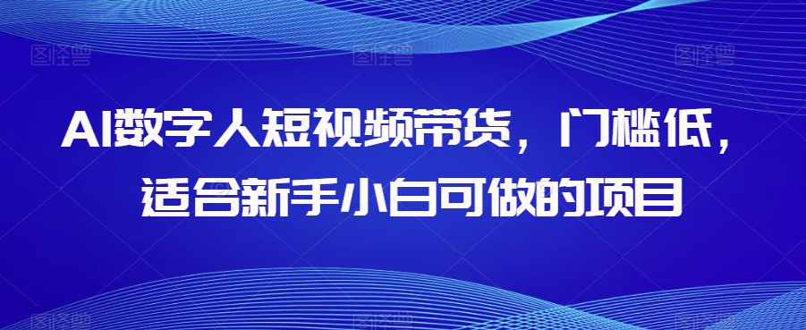 AI数字人短视频带货，门槛低，适合新手小白可做的项目-汇课新知资源网