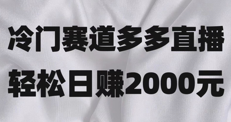冷门赛道拼多多直播，简单念稿子，日收益2000＋【揭秘】-汇课新知资源网