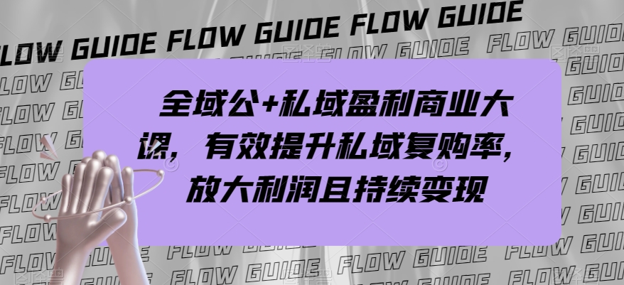 全域公+私域盈利商业大课，有效提升私域复购率，放大利润且持续变现-汇课新知资源网