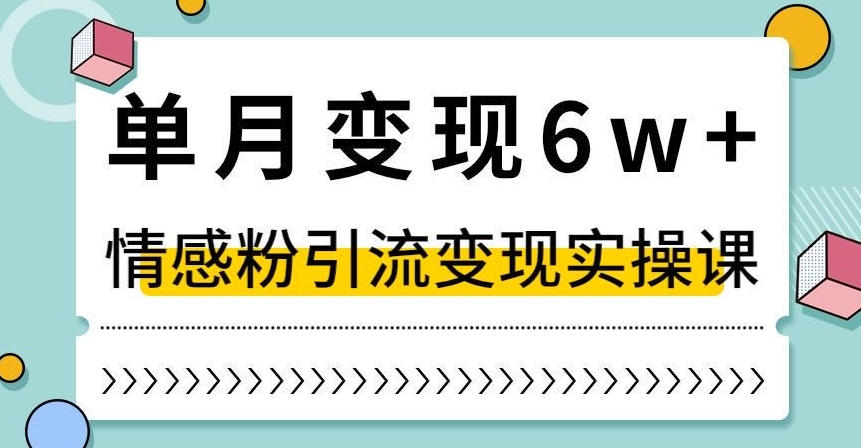 单月变现6W+，抖音情感粉引流变现实操课，小白可做，轻松上手，独家赛道【揭秘】-汇课新知资源网