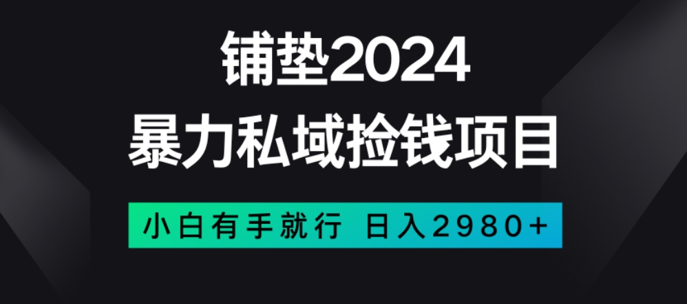 暴力私域捡钱项目，小白无脑操作，日入2980【揭秘】-汇课新知资源网
