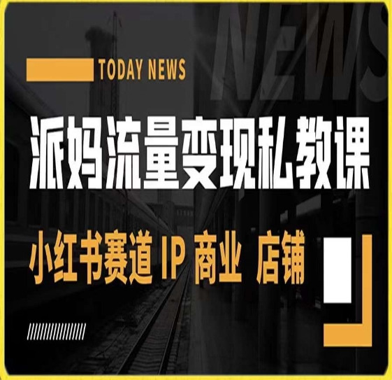 派妈流量变现私教课，小红书赛道IP  商业  店铺-汇课新知资源网