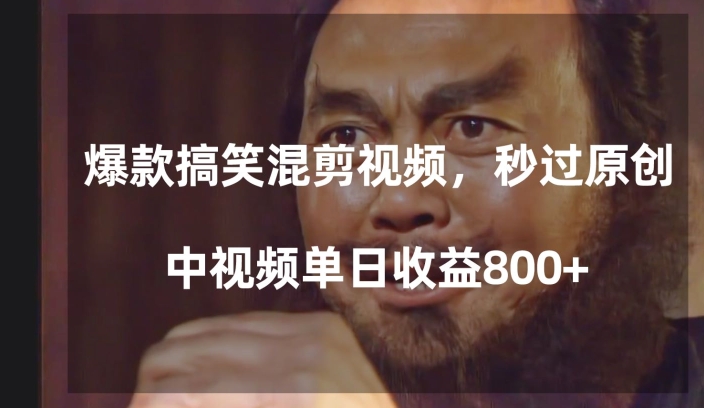 爆款搞笑混剪视频，百分百过原创，单日中视频播放收益800+【揭秘】-汇课新知资源网