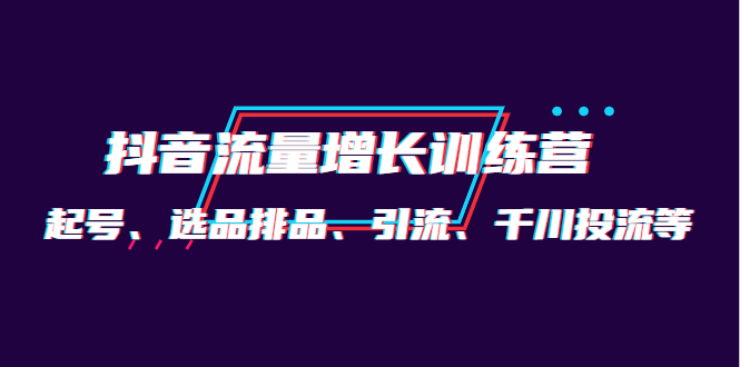 （4022期）月销1.6亿实操团队·抖音流量增长训练营：起号、选品排品、引流 千川投流等-汇课新知资源网