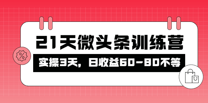 （4129期）被忽视的微头条，21天微头条训练营，实操3天，日收益60-80不等-汇课新知资源网