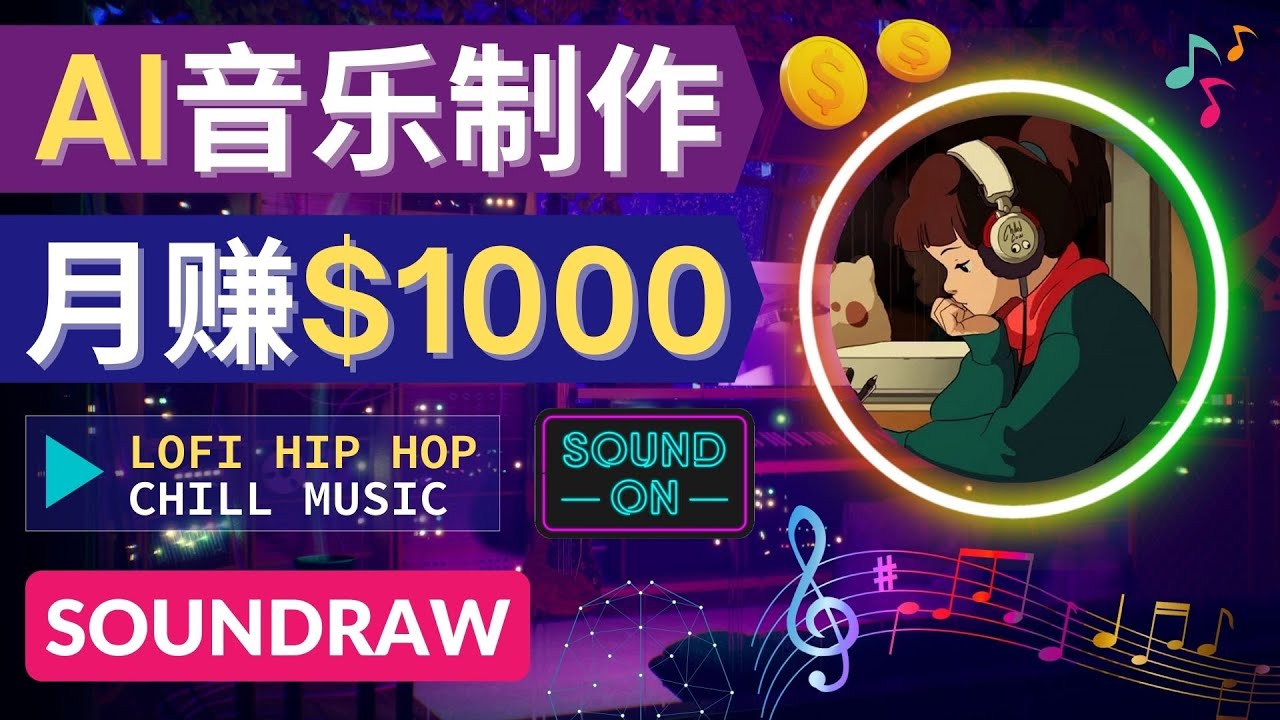 （4251期）无需任何音乐基础： 使用AI软件制作Lofi Hip Hop Chill Music 月赚1000美元-汇课新知资源网